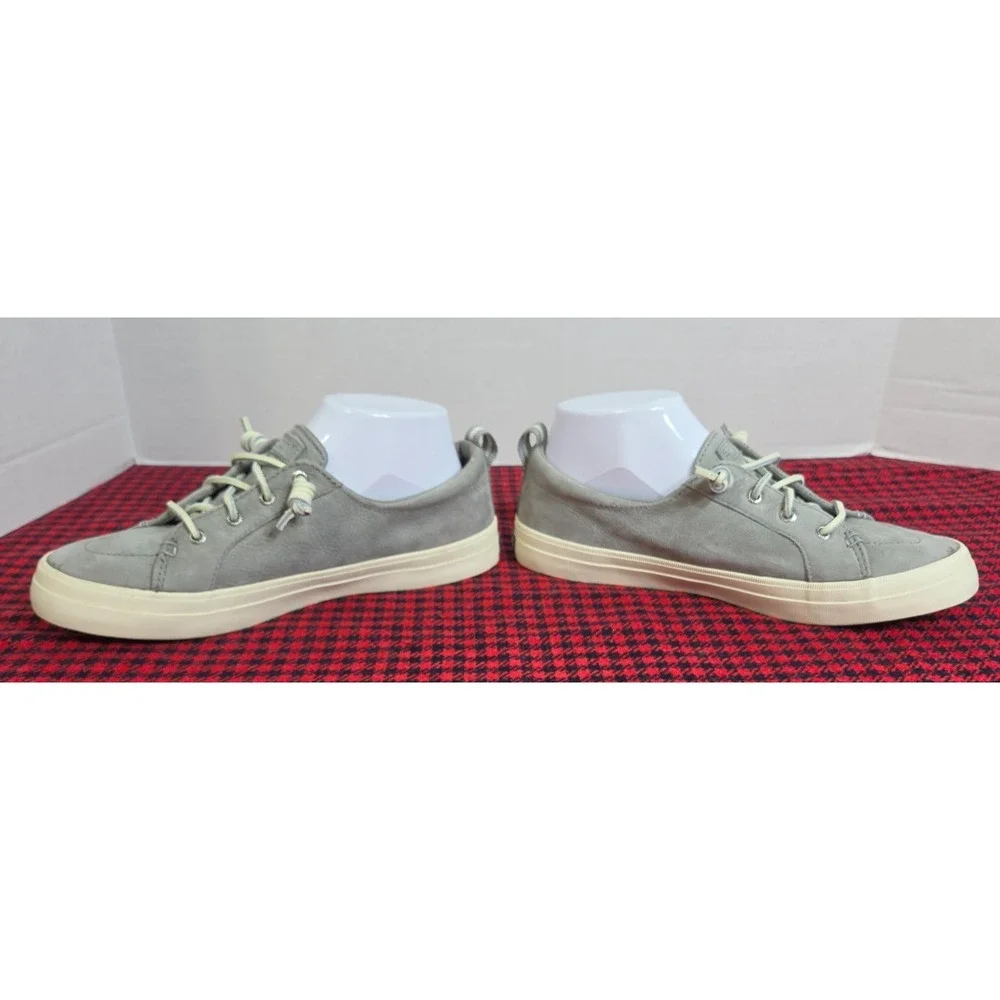 Sperry Crest Vibe Washable Leather Sneakers Gray Women's Size 8